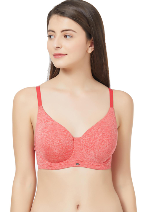 Buy SOIE Non Padded Non-wired Double Layered Cups Lace Bra With