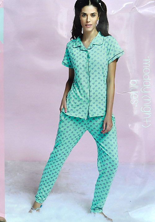 July Mint Printed Lower Night Suit